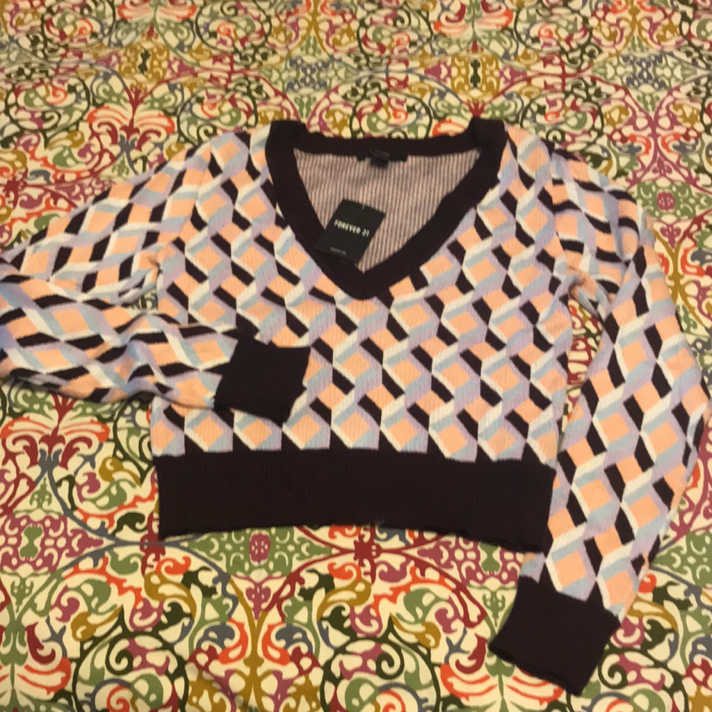 V-Neck Patterned Sweater